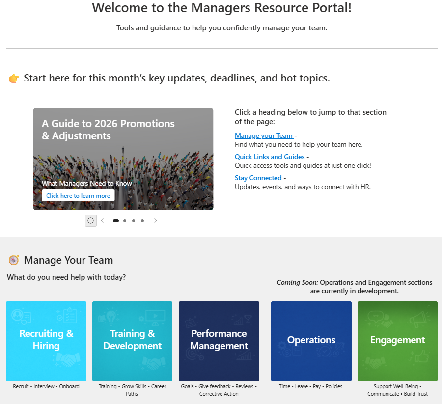 The redesigned NBME Managers Resource Portal homepage